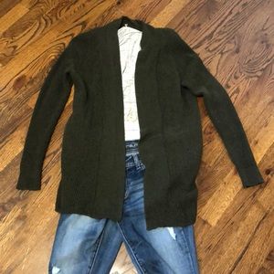 Loft NWOT green thick cardigan